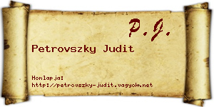 Petrovszky Judit névjegykártya