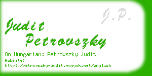 judit petrovszky business card
